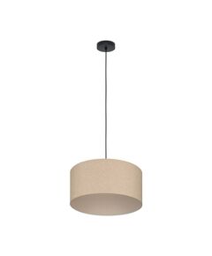 900859 Подвесной светильник (люстра) FENIGLIA, 1X40W (E27), Ø380, сталь, черный / текстиль, лен, беж