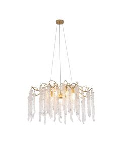 ((подвесная люстра Liana 9*E14*60W, excluded цвет каркаса матовое золото, декор из  хрусталя, лампу