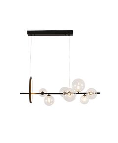 ((07608-7A,19 Люстра Иона черный w90*28 h150 G9 7*5W+ Led 17W (4000K) (Led) (лампами не комплектуетс