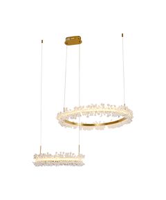 ((08245,36PA(4000K) Подвес Лаура латунь d40+60 h150 Led 60W (4000K) с пультом ДУ