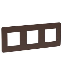 Рамка 3-постовая, шоколад/белый, UNICA STUDIO