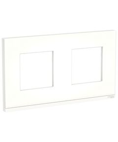 Рамка 2-постовая, горизонтальная, матовое стекло/белый, UNICA PURE