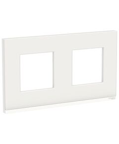 Рамка 2-постовая, горизонтальная, белое стекло/белый, UNICA PURE