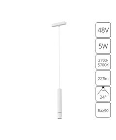 ((A2959PL-1WH СВЕТИЛЬНИК ПОДВЕСНОЙ RAPID 48В 5Вт макс 227лм 2700-6000К 95+ 24° smart ARTE LAMP