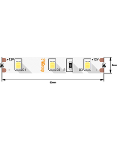Лента светодиодная SWG стандарт 2835, 120 LED/м, 9,6 Вт/м, 12В , IP20, Цвет: Холодный белый