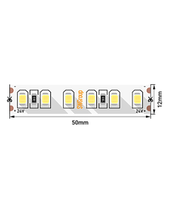 Лента светодиодная стабилиз., SMD 2835, 120LED/м, 9,6Вт/м, 24В , IP20, Теплый белый 20 м	
