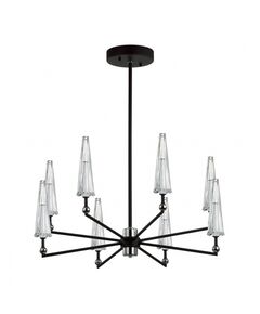 ((5429/39L MODERN ODL_EX24 черный матов./прозрачный/металл/стекло/акрил Люстра LED 39W 3000K 1330Лм