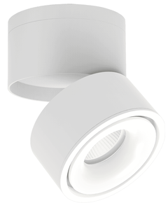 Светильник светодиодный потолочный накладной Поворотный, серия LD, Матовый белый, 12Вт, IP20, Теплый белый (3000К)