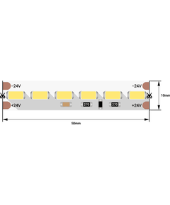 Лента светодиодная LUX, SMD5730, 120 LED/м, 26,8 Вт/м, 24В, IP33, Холодный белый (6000K) DSG7120-24-W-33