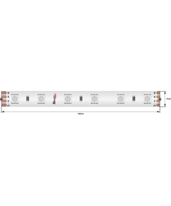 Лента светодиодная LUX, SMD5050, 60 LED/м, 14,4 Вт/м, 24В, IP65, RGB (K) DSG560-24-RGB-65