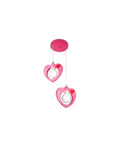Donolux BABY подвесной светильник, [сердечки, декор розового цвета, шир 40см, выс 100см, 2хЕ27 40W, а]