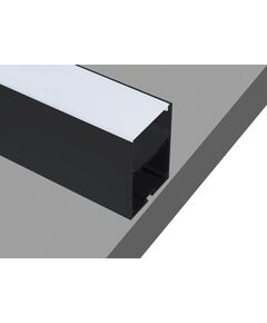 Donolux накладной алюминиевый профиль, 2 метра, [габариты в сборе: 50х73х2000 мм. Черный матовый, RAL9005]