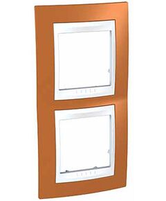Рамка 2-постовая, вертикальная, UNICA Хамелеон, Schneider Electric [оранжевый/Белый]