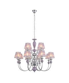 Люстра подвесная ST-Luce Lilium [Хром, Сиреневый/Сиреневый, Хром E14 12*40W]