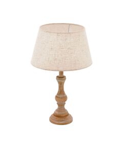Настольная лампа LAPLEY, [1х40W(E14), H400, основа ?100, дерево, белая патина/текстиль, к]