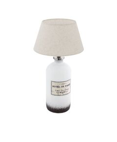 Настольная лампа ROSSEDAL, [1х40W(E27), ?300, H440, cтекло, белый/текстиль, кремовый]
