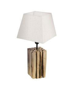 Настольная лампа RIBADEO, [1х60W(E27), 250х250, H455, дерево, корич./текстиль, кремовый]