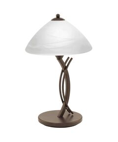 Настольная лампа VINOVO, [1х60W (E27), H440, сталь, коричневый/алебастровое стекло, белый]