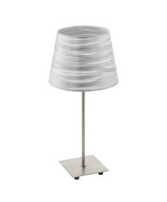 Настольная лампа FONSEA, [1х60W (E14), H405, никель/текстиль, серебристый]