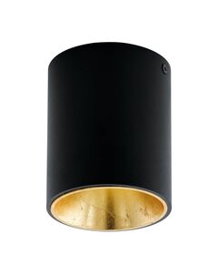 Светодиодный потолочный светильник POLASSO, [1х3,3W (LED), ?100, черный, золотой]
