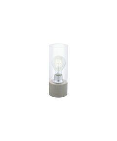 Настольная лампа TORVISCO 1, [1x60W (E27), ?110, H270, сталь, серый/стекло, прозрачный]