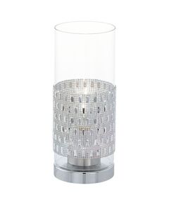 Настольная лампа TORVISCO, [1x60W (E27), ?110, H275, сталь, хром/стекло, прозрачный]