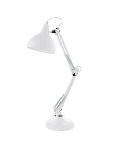 Настольная лампа BORGILLIO, [1X60W (E27), Н710, сталь, белый]