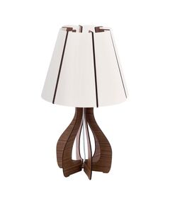 Настольная лампа COSSANO, [1х60W (E27), H450, дерево, коричневый/пластик, белый]