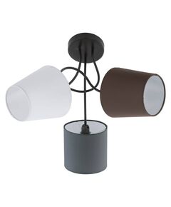 Потолочный светильник ALMEIDA, [3х40W (E14), сталь, черный/текстиль, антрацит, белый, коричневый]