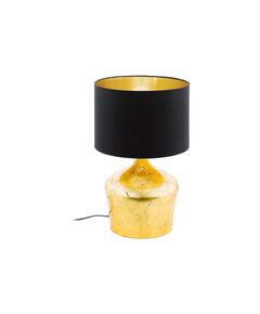 Настольная лампа MANALBA, [1х60W(E27), H470, сталь, золотой/текстиль, черный, золотой]