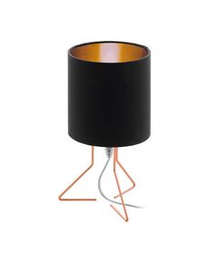Наст. лампа NAMBIA 1, [1х60W(E14), H285, сталь, медь/текстиль, черный, медь]