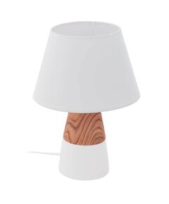 Настольная лампа SORITA, [1x40W(E14), ?200, H290, керамика, коричневый, белый/текстиль, белый]