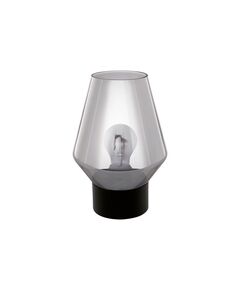Настольная лампа VERELLI, [1х60W (E27), ?165, H250, сталь, черный /дымчатое стекло, черный-прозрачный]