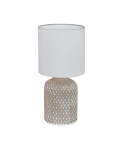 Настольная лампа BELLARIVA, [1х40W (E14), H320, керамика, серый/текстиль, белый]