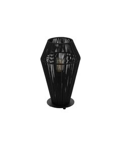 Настольная лампа PALMONES, [1х60W (E27), основа H355, cталь, черный / текстиль, черный]
