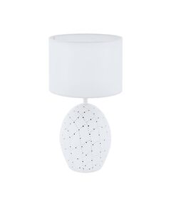 Настольная лампа MONTALBANO, [1X60W (E27), 1х7W (E14), H475, керамика, белый /текстиль, б]
