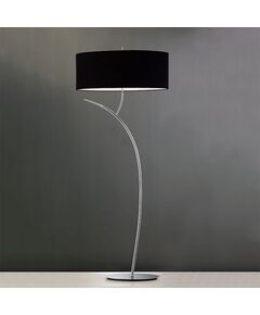 FLOOR LAMP 2L [CHROME / BLACK SHADE]