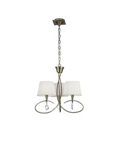 PENDANT 3L ANTIQUE BRASS - OFF WHITE SHADE