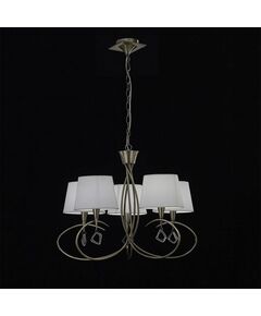 PENDANT 5L ANTIQUE BRASS - OFF WHITE SHADE