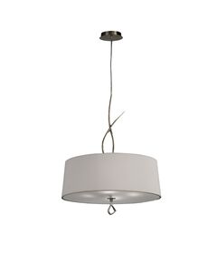PENDANT 4L ANTIQUE BRASS - OFF WHITE SHADE
