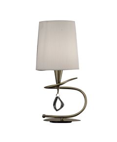 TABLE LAMP 1L ANTIQUE BRASS - OFF WHITE SHADE