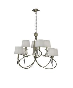 PENDANT 8L [ANTIQUE BRASS - OFF WHITE SHADE]