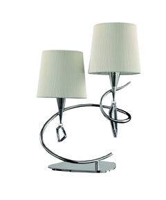 TABLE LAMP 2L CHROME - OFF WHITE SHADE
