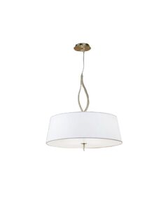 PENDANT 4L [ANTIQUE BRASS - OFF WHITE SHADE]