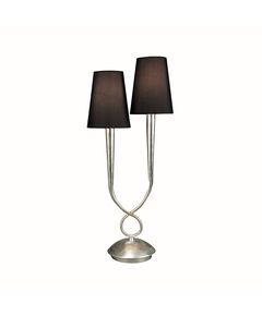 TABLE LAMP 2L SILVER PAINTED