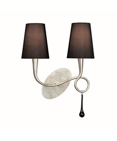 WALL LAMP 2L SILVER PAINTED