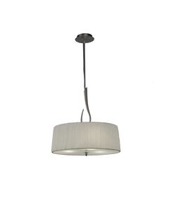 PENDANT 3L [SATIN NICKEL + WHITE SHADE]