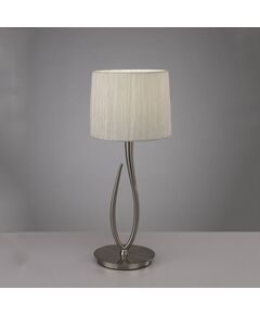 TABLE LAMP 1L BIG SATIN NICKEL + WHITE SHADE