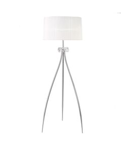 FLOOR LAMP 3L CHROME - WHITE SHADE