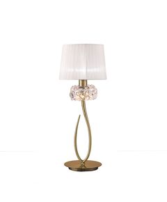 TABLE LAMP 1L BIG ANTIQUE BRASS - WHITE SHADE